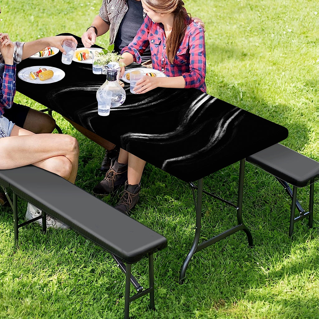Evil Samurai Mask Print Picnic Table Cover