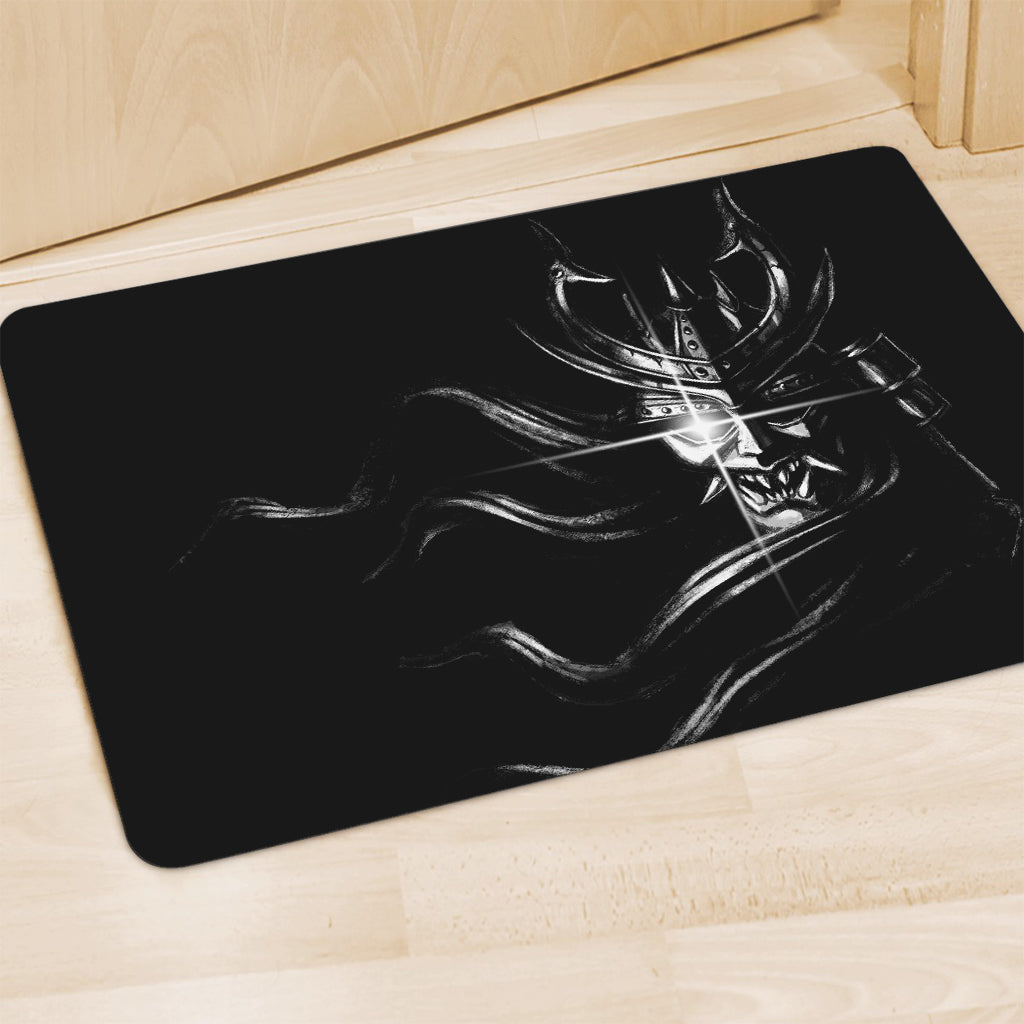 Evil Samurai Mask Print Polyester Doormat