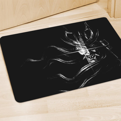 Evil Samurai Mask Print Polyester Doormat