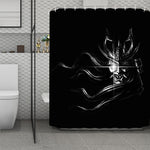 Evil Samurai Mask Print Polyester Shower Curtain