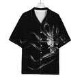 Evil Samurai Mask Print Rayon Hawaiian Shirt