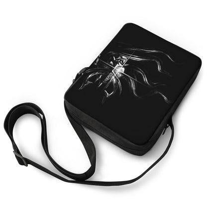 Evil Samurai Mask Print Rectangular Crossbody Bag