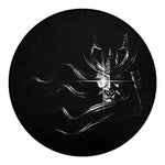 Evil Samurai Mask Print Round Blanket