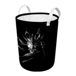 Evil Samurai Mask Print Round Laundry Basket
