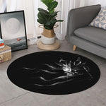 Evil Samurai Mask Print Round Rug