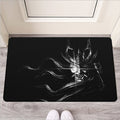 Evil Samurai Mask Print Rubber Doormat