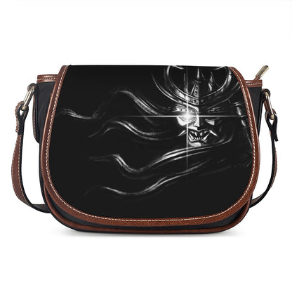 Evil Samurai Mask Print Saddle Bag