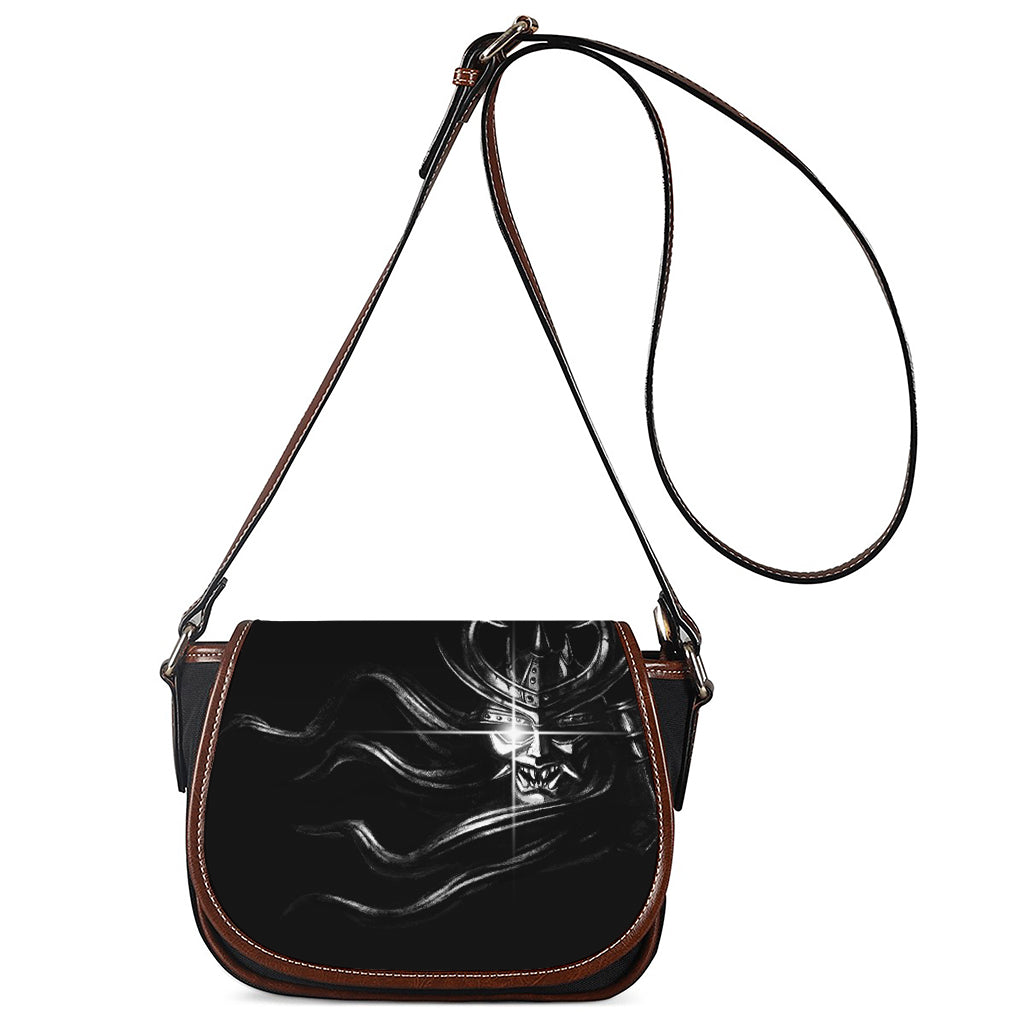 Evil Samurai Mask Print Saddle Bag