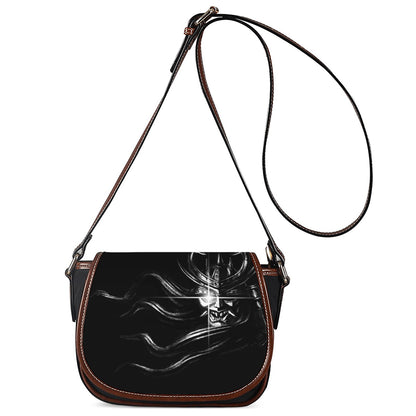 Evil Samurai Mask Print Saddle Bag