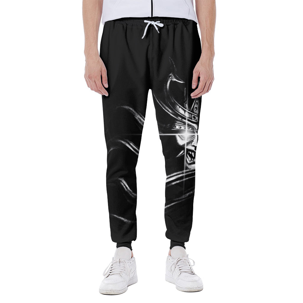 Evil Samurai Mask Print Scuba Joggers