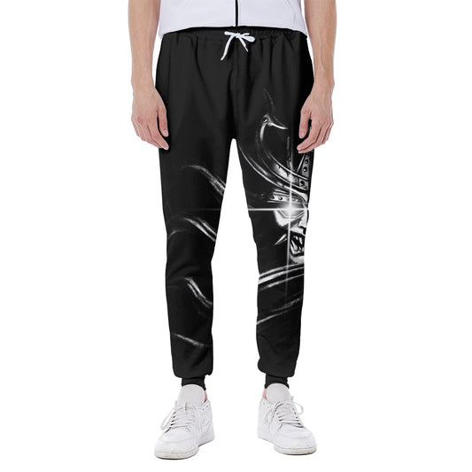 Evil Samurai Mask Print Scuba Joggers