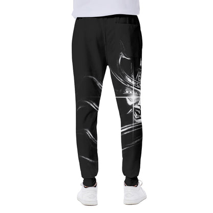 Evil Samurai Mask Print Scuba Joggers