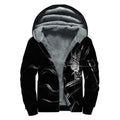 Evil Samurai Mask Print Sherpa Lined Zip Up Hoodie
