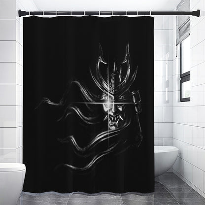 Evil Samurai Mask Print Shower Curtain