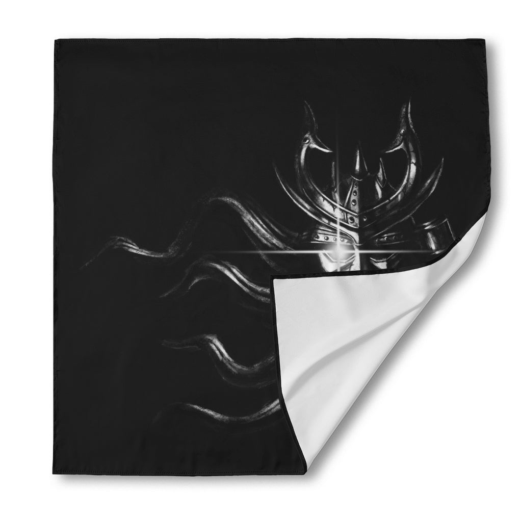 Evil Samurai Mask Print Silk Bandana