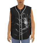 Evil Samurai Mask Print Sleeveless Baseball Jersey