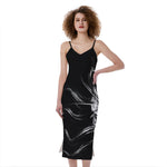 Evil Samurai Mask Print Slim Fit Midi Cami Dress