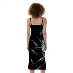 Evil Samurai Mask Print Slim Fit Midi Cami Dress