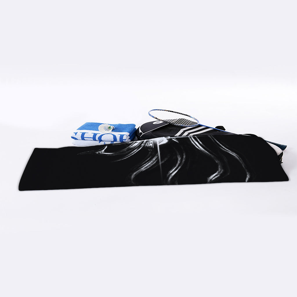 Evil Samurai Mask Print Sports Towel
