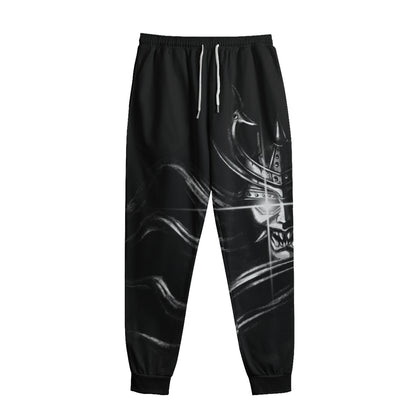 Evil Samurai Mask Print Sweatpants