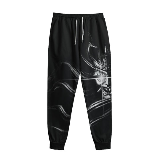 Evil Samurai Mask Print Sweatpants
