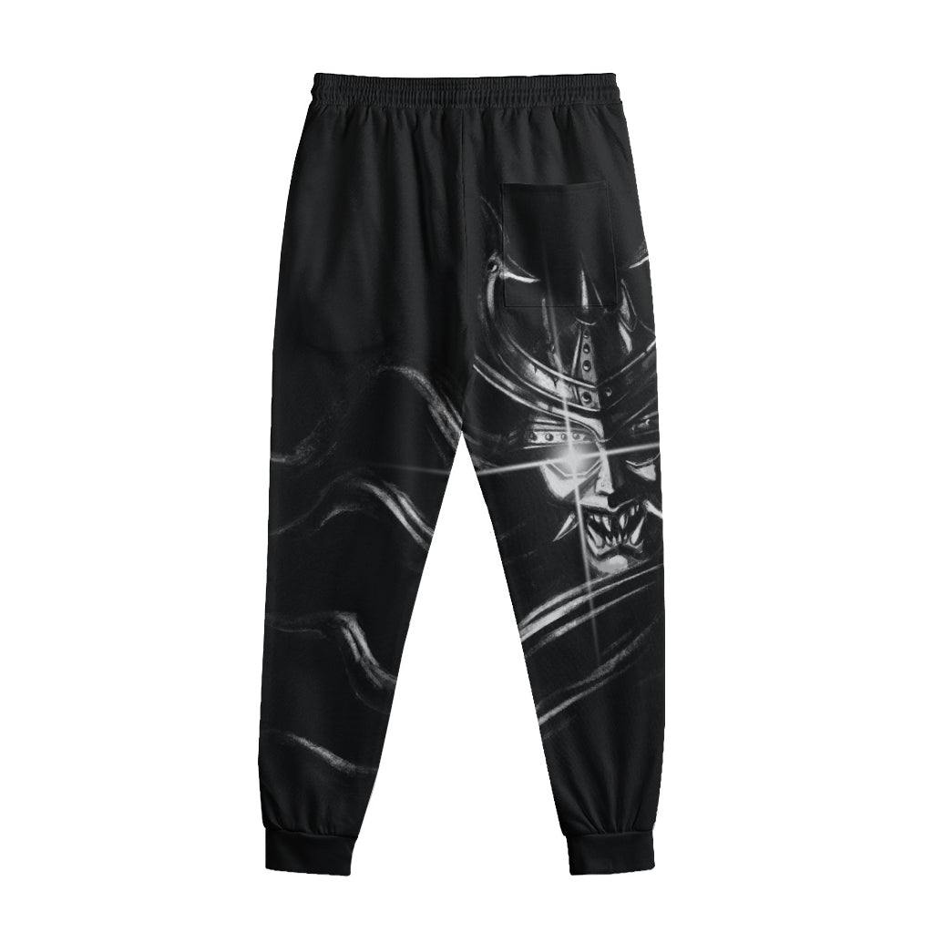 Evil Samurai Mask Print Sweatpants