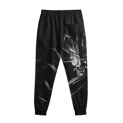 Evil Samurai Mask Print Sweatpants