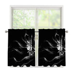 Evil Samurai Mask Print Tier Curtains
