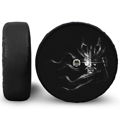 Evil Samurai Mask Print Tire Cover With Camera Hole