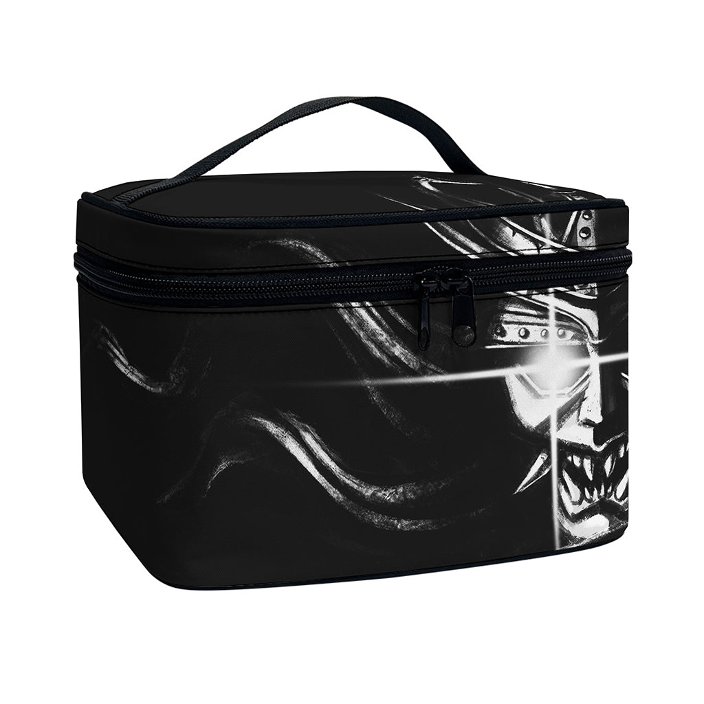 Evil Samurai Mask Print Travel Makeup Bag