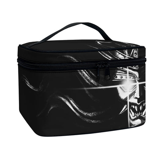 Evil Samurai Mask Print Travel Makeup Bag