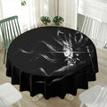 Evil Samurai Mask Print Waterproof Round Tablecloth