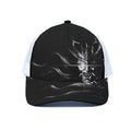 Evil Samurai Mask Print White Mesh Trucker Hat