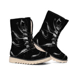 Evil Samurai Mask Print Winter Boots