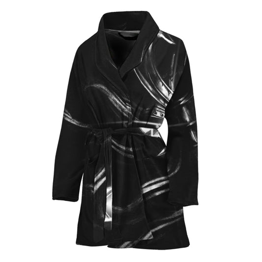 Evil Samurai Mask Print Women's Bathrobe