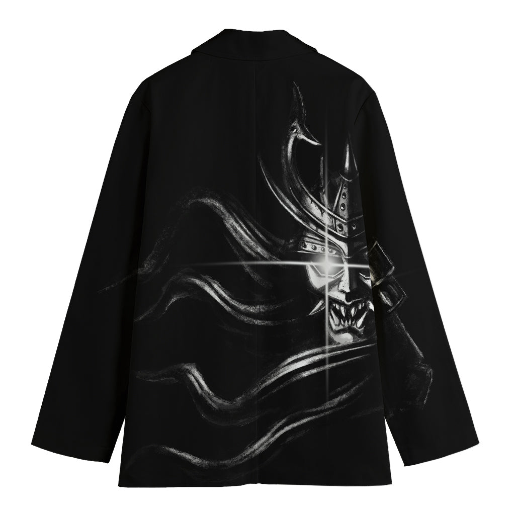 Evil Samurai Mask Print Women's Blazer