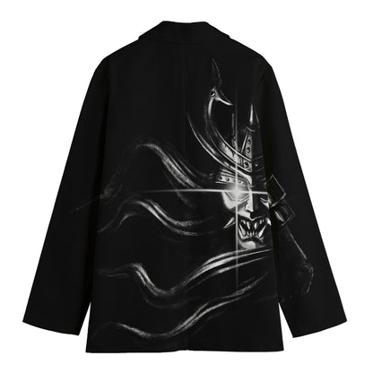 Evil Samurai Mask Print Women's Blazer