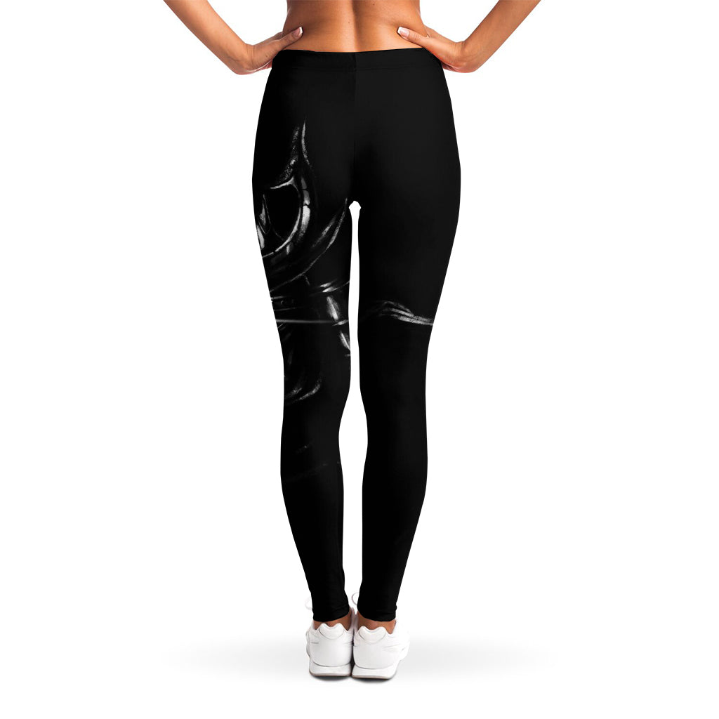 Evil Samurai Mask Print Women's Leggings