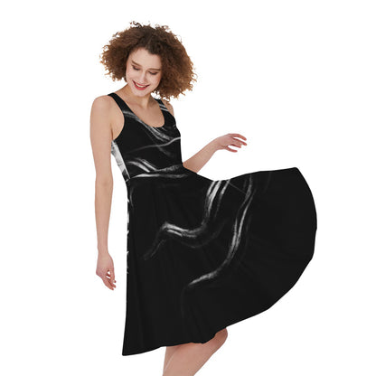 Evil Samurai Mask Print Women's Sleeveless Dress
