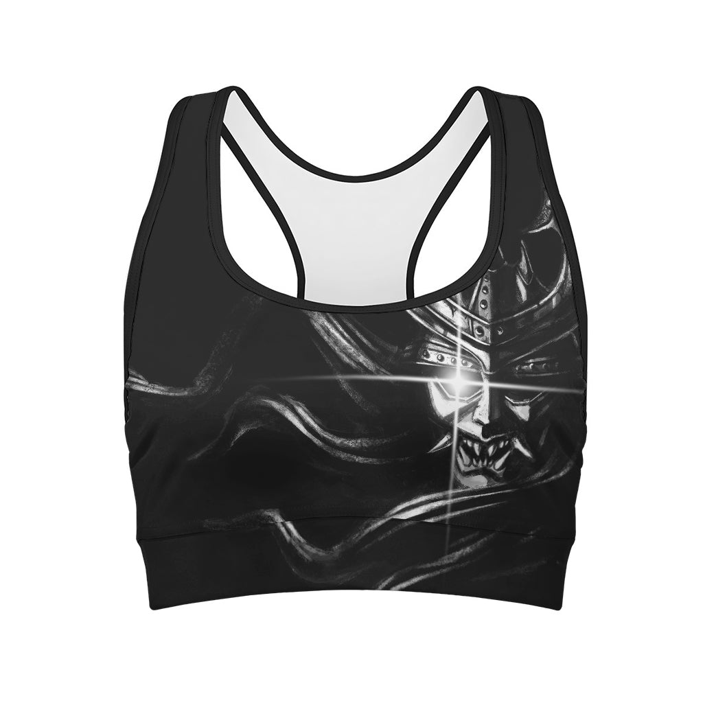 Evil Samurai Mask Print Women's Sports Bra