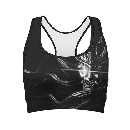 Evil Samurai Mask Print Women's Sports Bra