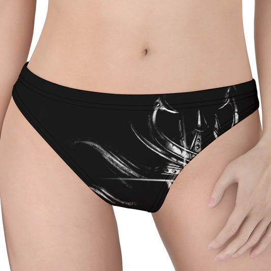 Evil Samurai Mask Print Women's Thong