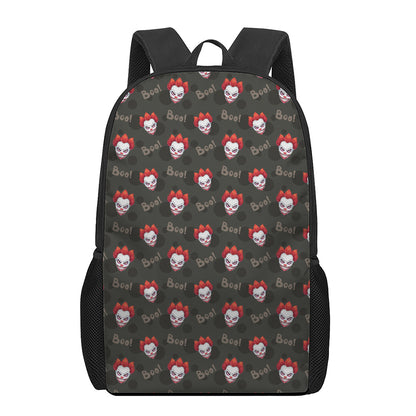 Evil Scary Clown Pattern Print 17 Inch Backpack