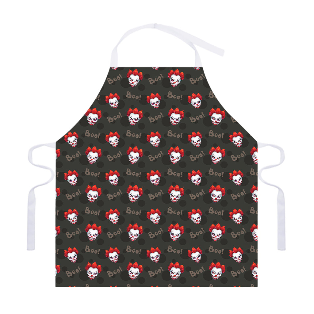Evil Scary Clown Pattern Print Adjustable Apron