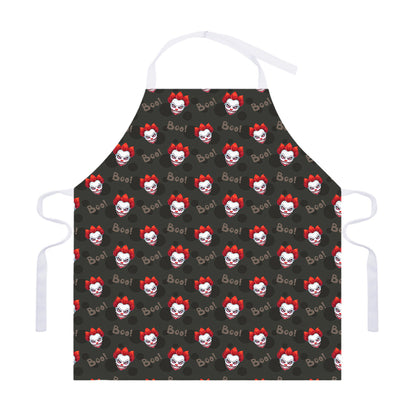Evil Scary Clown Pattern Print Adjustable Apron