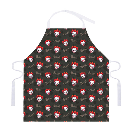 Evil Scary Clown Pattern Print Adjustable Apron