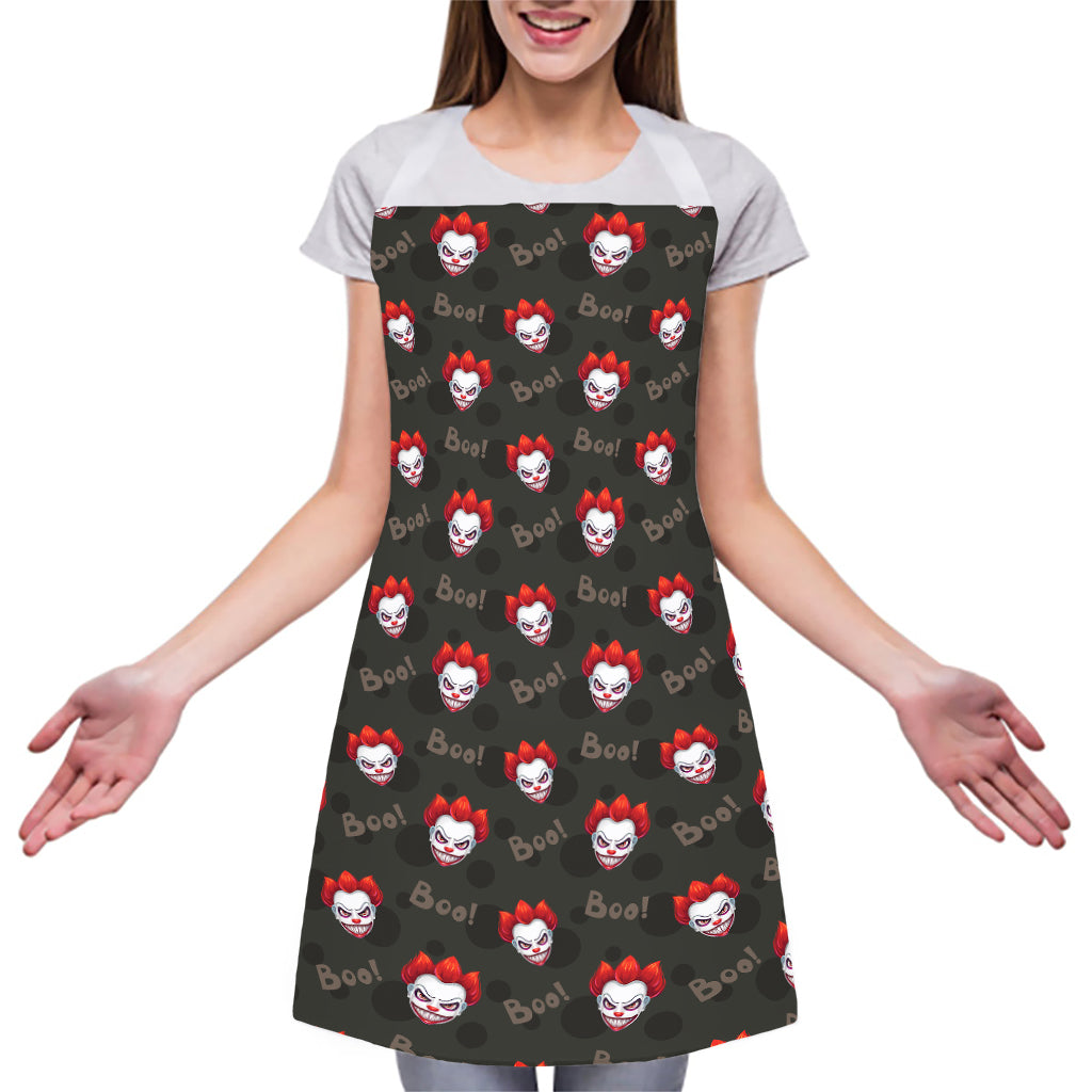 Evil Scary Clown Pattern Print Adjustable Apron