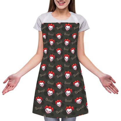 Evil Scary Clown Pattern Print Adjustable Apron