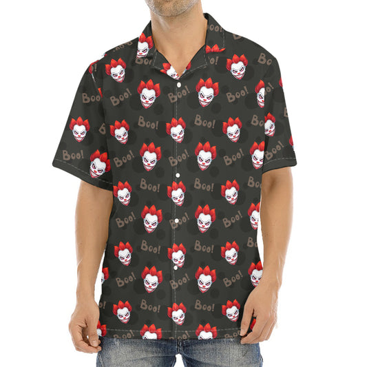 Evil Scary Clown Pattern Print Aloha Shirt