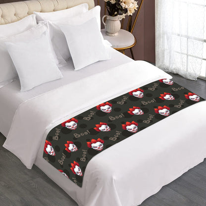 Evil Scary Clown Pattern Print Bed Runner